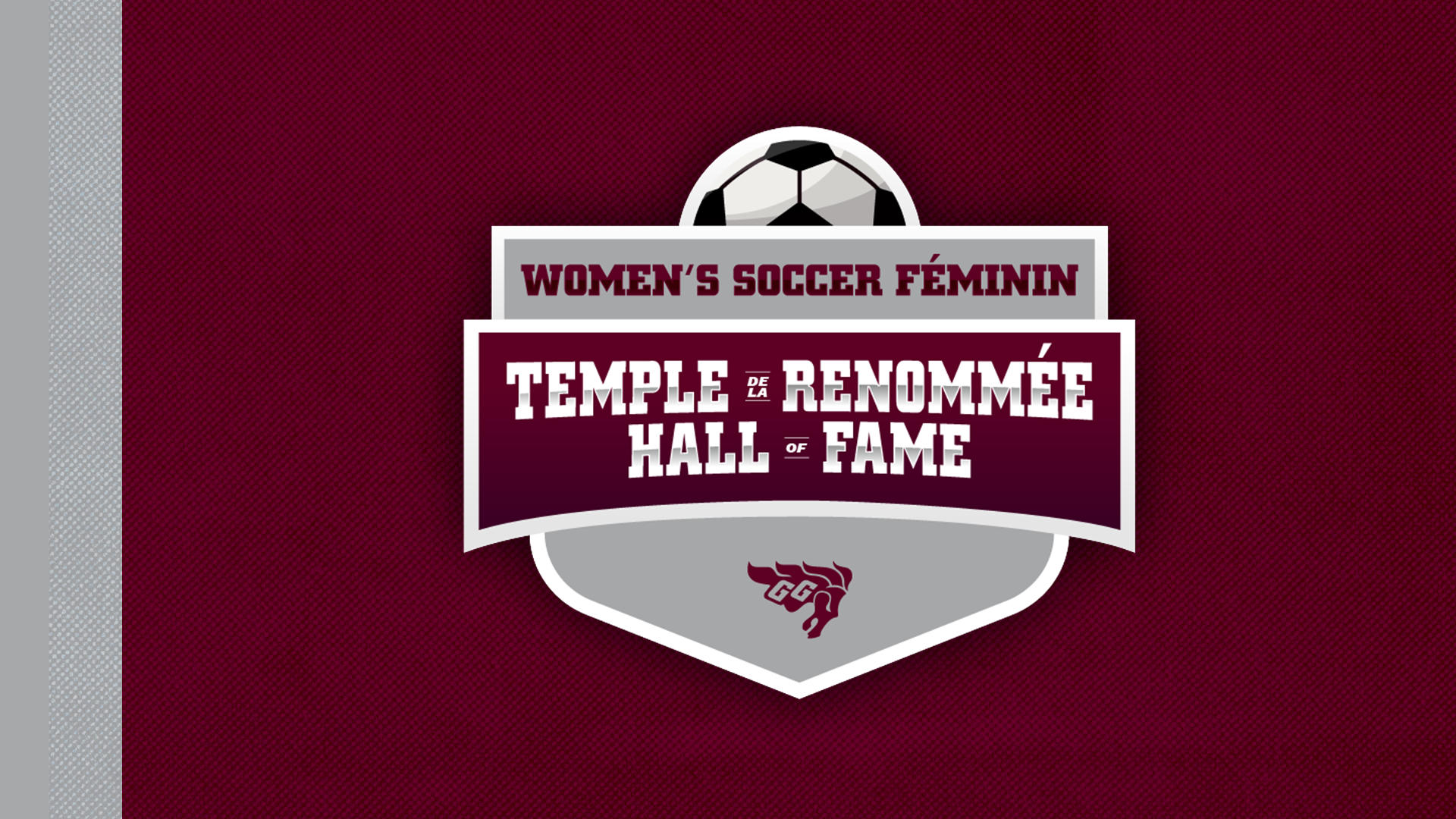 Logo badge for the Gee-Gees women's soccer Hall of Fame. Thumbnail