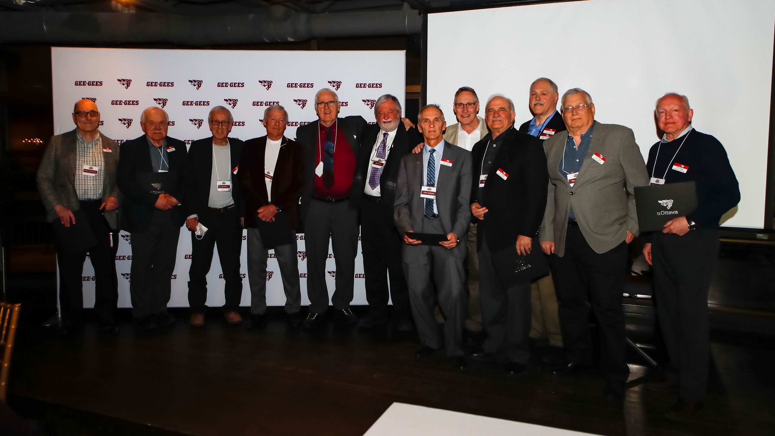 Members of the 1970 team at an event in 2022.