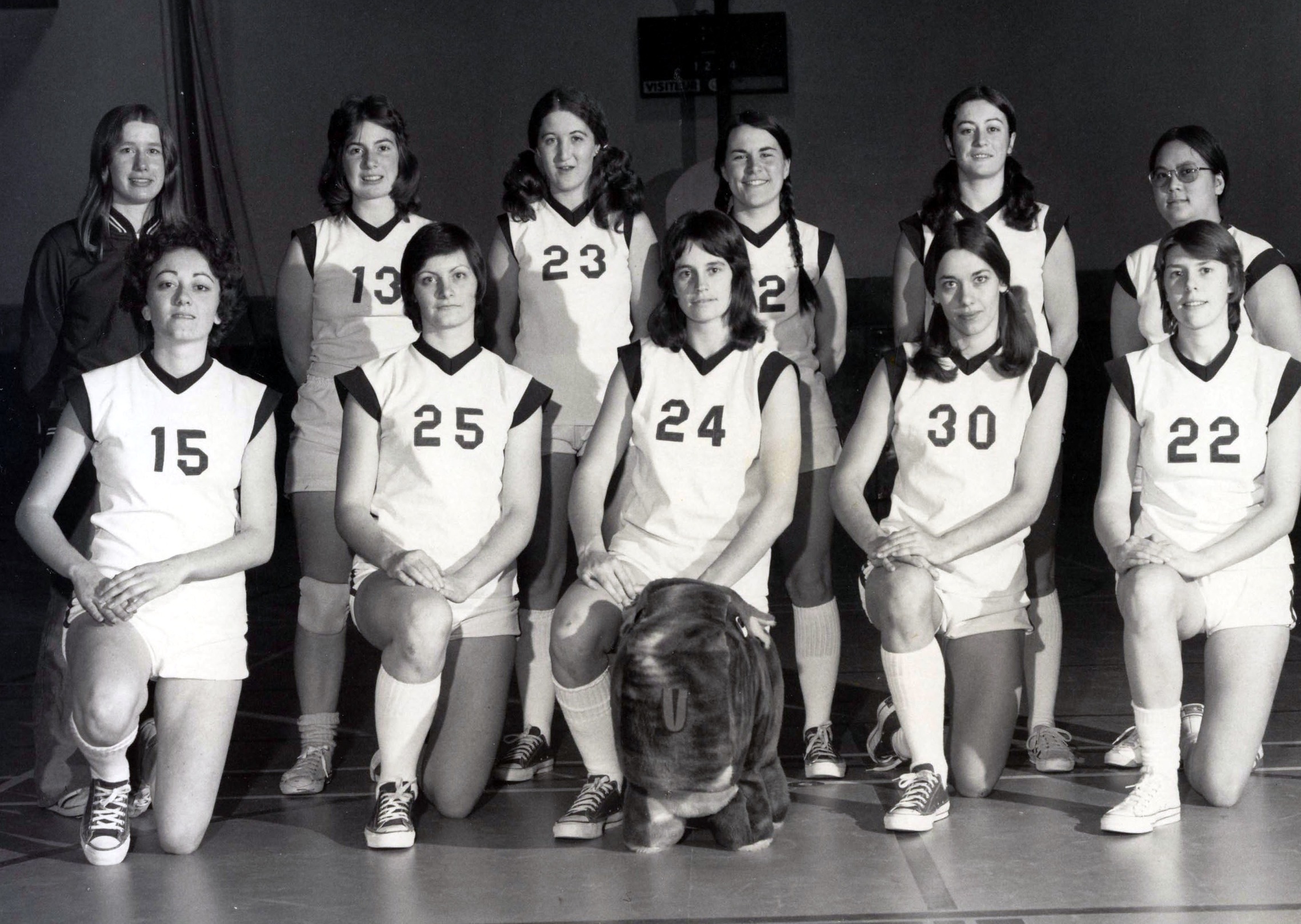 1973-74 women's basketball team photo