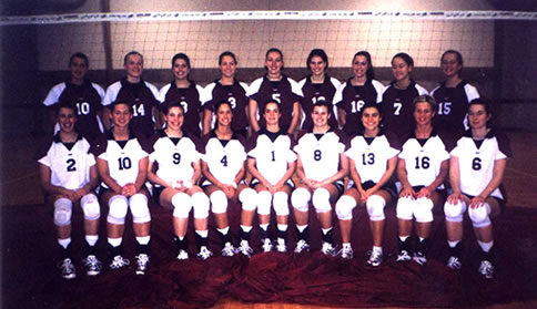 Women's volleyball team photo, 2000-2001.