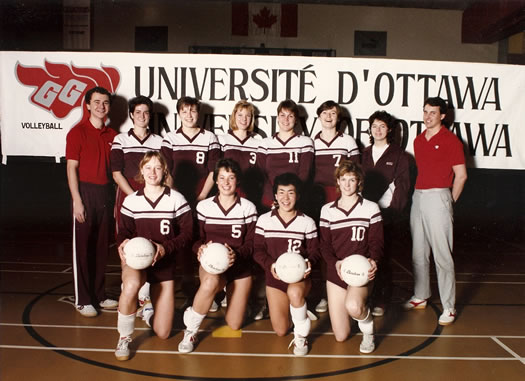 Women's volleyball team photo, 1985-86.
