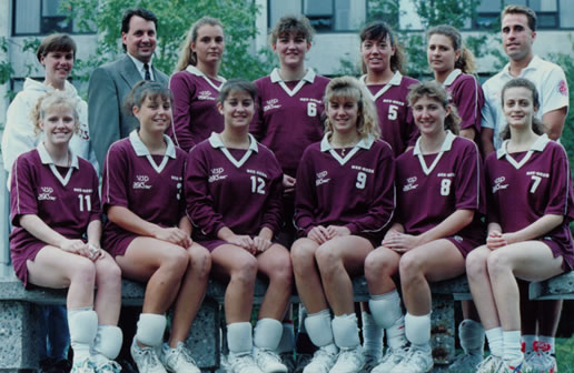 Women's volleyball team photo, 1991-92.
