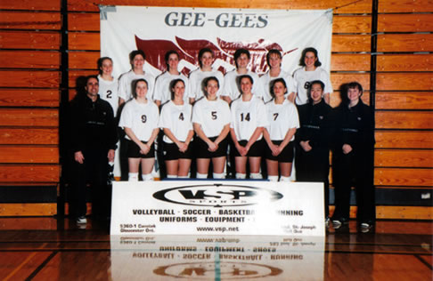 Women's volleyball team photo, 1998-99.